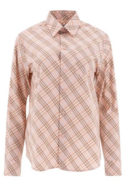 Burberry Logo Embroidered Checkered Shirt
