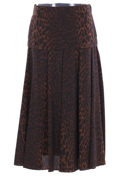 Balenciaga Leopard Printed Midi Skirt