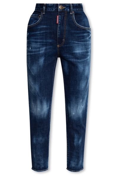 Dsquared2 Distressed High-Waist Cropped Jeans