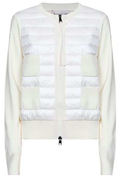 Moncler Quilted Zip Front Cardigan