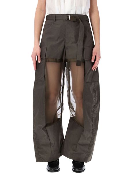 Sacai Sheer Overlay Cargo Pants