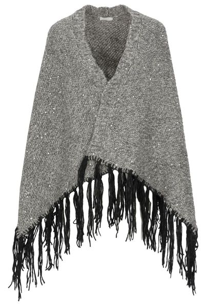 Peserico Sequin Fringe Cape