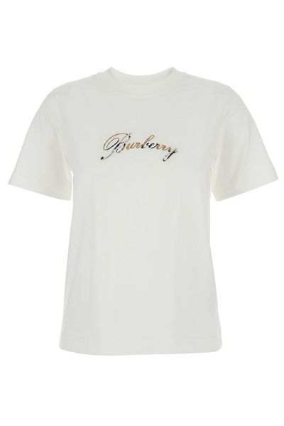 Burberry Check Cursive Logo T-Shirt