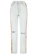 Etro Embroidered Edge Ripped Jeans