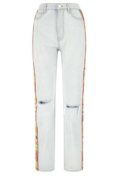 Etro Embroidered Edge Ripped Jeans