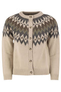 Weekend Max Mara Targa Jacquard Crewneck Cardigan