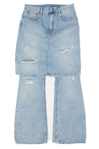 Acne Studios Logo Patch Distressed Panelled Jeans