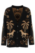Alanui Island Roots V-Neck Button-Up Cardigan