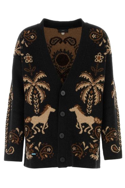 Alanui Island Roots V-Neck Button-Up Cardigan