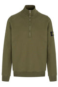 Stone Island Logo Patch Half-Zipped Sweatshirt