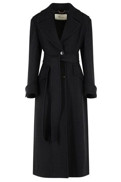 Blumarine Single Breasted Belted Long Coat
