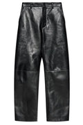 Bottega Veneta Leather Rounded Leg Trousers