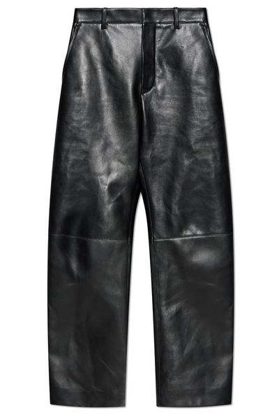 Bottega Veneta Leather Rounded Leg Trousers