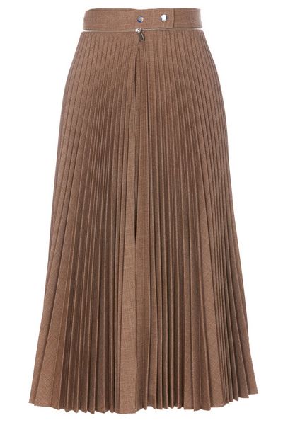 Burberry Pleated Zip-Detailed Skirt