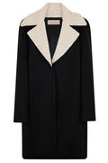 Valentino Shearling-Collar Single-Breasted Coat
