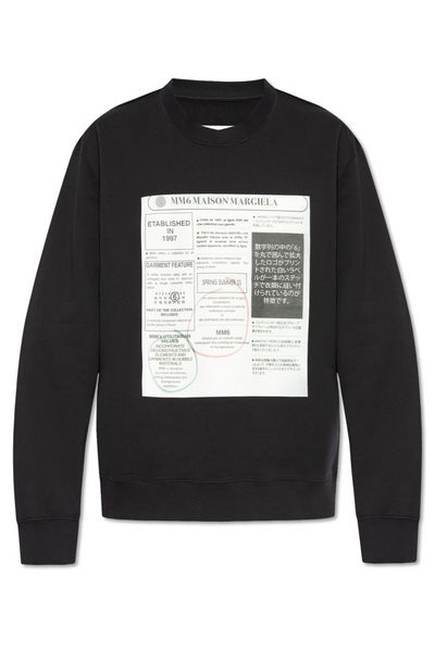 MM6 Maison Margiela Newspaper Print Jersey Sweatshirt