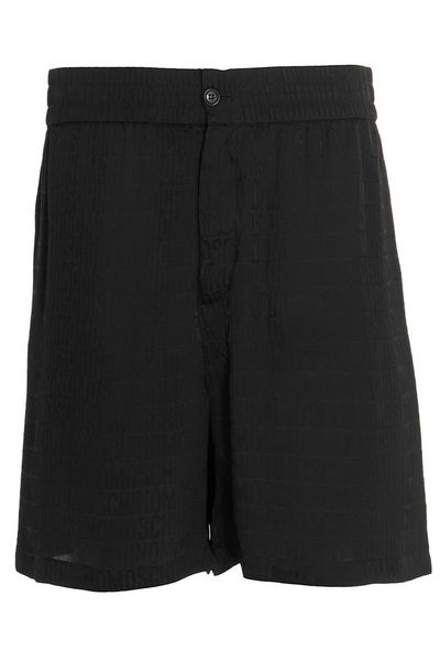 Moschino Monogram Logo Printed Elastic Waist Shorts