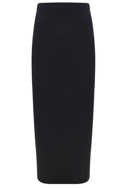 Lanvin Satin Straight Hem Midi Skirt