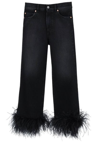Valentino Logo Patch Straight Leg Jeans