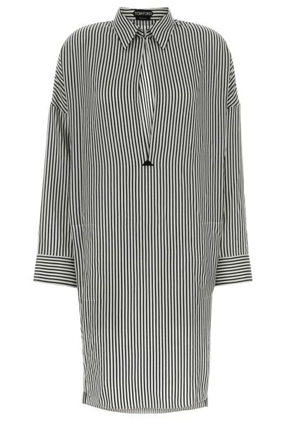 Tom Ford Striped Satin Tunic Dress