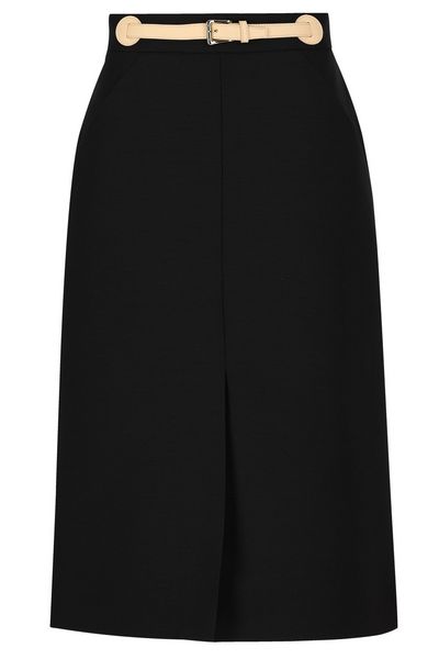 Valentino Belted Front Slit Skirt