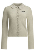 Chloé Guipure-Collar Logo Knitted Sweater