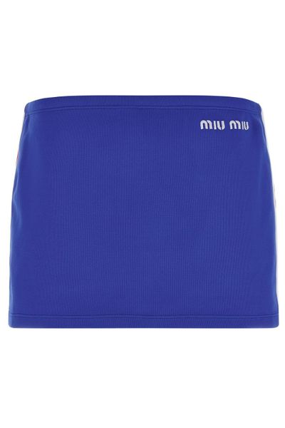 Miu Miu Logo Embroidered Mini Skirt