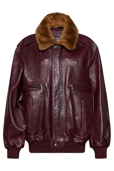 Rabanne Shearling Collar Bomber Jacket