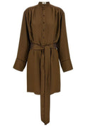 Saint Laurent Medallion Jacquard Belted Dress