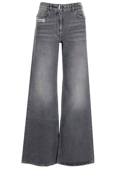Givenchy Logo Plaque Wide Leg Jeans