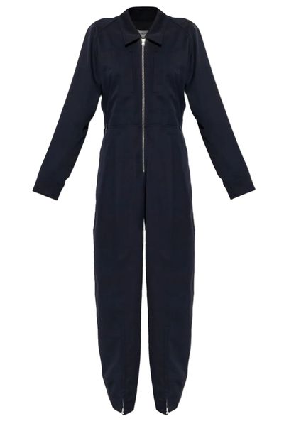 Victoria Beckham Zip-Front Collared Jumpsuit