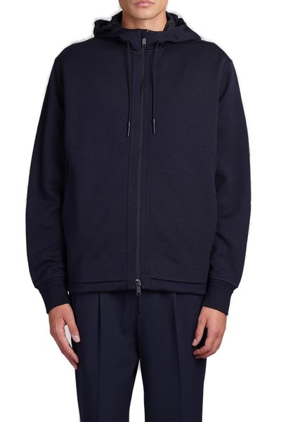 Zegna Zip-Up Drawstring Hoodie