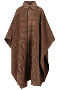 Saint Laurent Plaid Short-Sleeved Cape