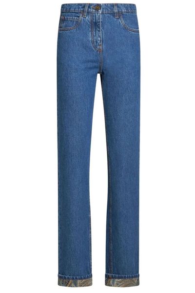 Etro Turn-Up Hem Straight Leg Jeans