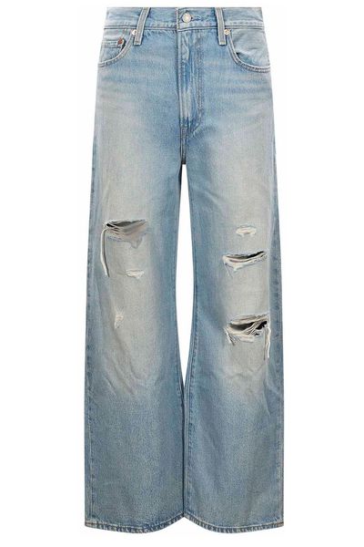 Levi's Ribcage Distressed Wide-Leg Jeans