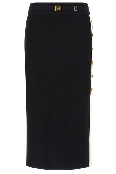 Elisabetta Franchi Belted Knitted Midi Skirt
