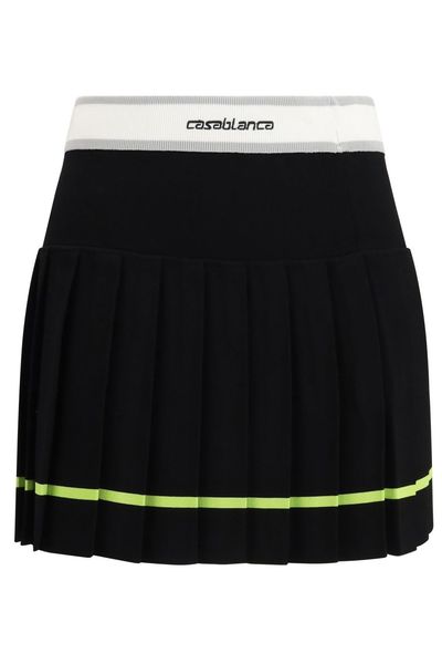 Casablanca Striped Pleated Skirt