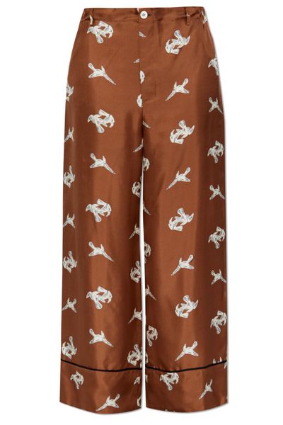 Marni Raven Print Elastic Waistband Pants