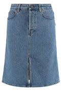 Burberry Front-Slit Denim Skirt