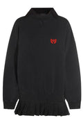Balenciaga Logo Embroidered Hooded Mini Dress