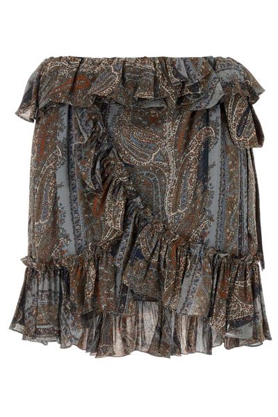 Saint Laurent Jupe Ruffled Skirt