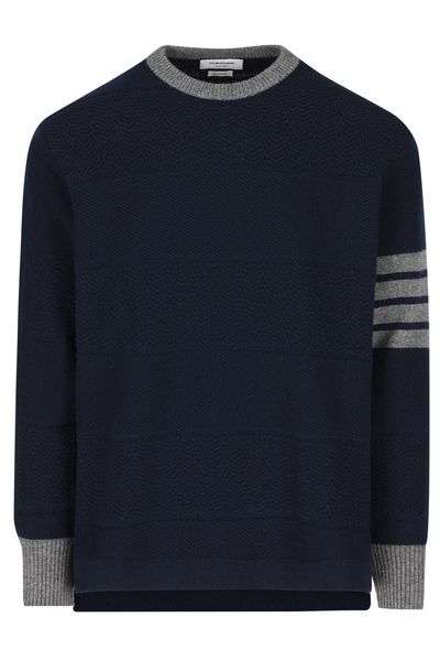 Thom Browne 4-Bar Striped Crewneck Jumper