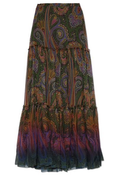 Etro Tiered Paisley Maxi Skirt