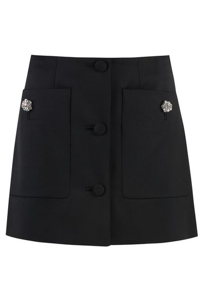 Prada Embellished Straight Hem Mini Skirt