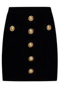 Balmain Button Embellished Knitted Skirt