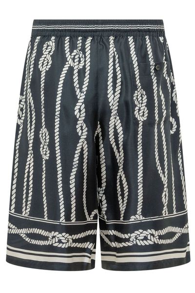 Dolce & Gabbana Rope-Print Drawstring Shorts