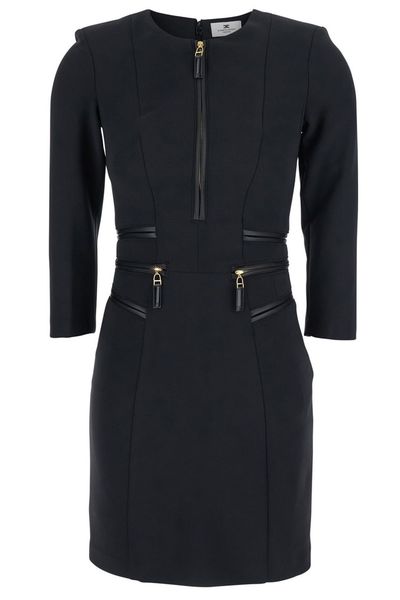 Elisabetta Franchi Double Layer Crepe Zipped Dress