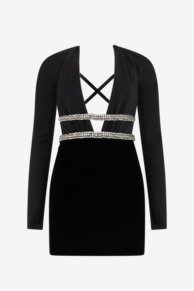 Roberto Cavalli Cutout Embellished Mini Dress