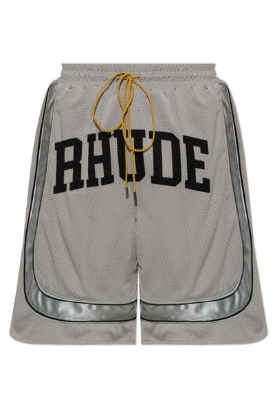 Rhude Baggy Mesh Collegiate Logo Shorts