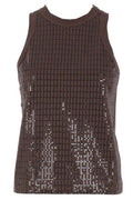 Brunello Cucinelli Dazzling Check Embroidery Jersey Top